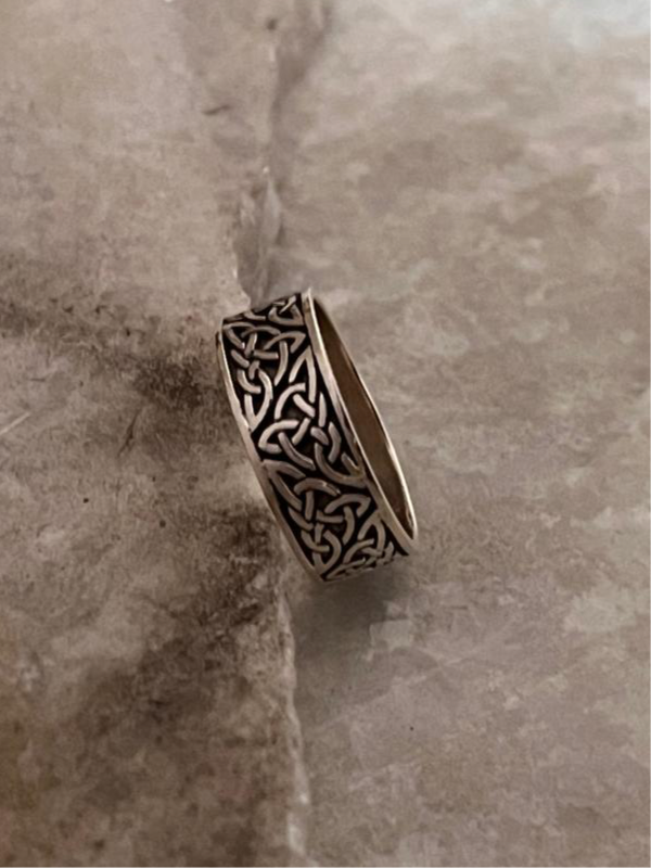 Thick Celtic Knot Band 925 Sterling Silver Ring