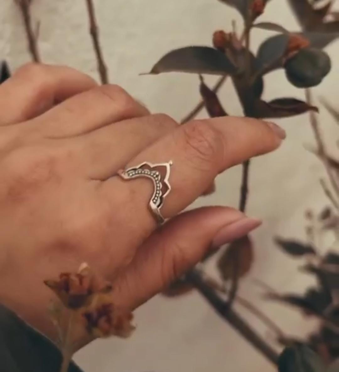 Boho Crown Stack Silver Ring