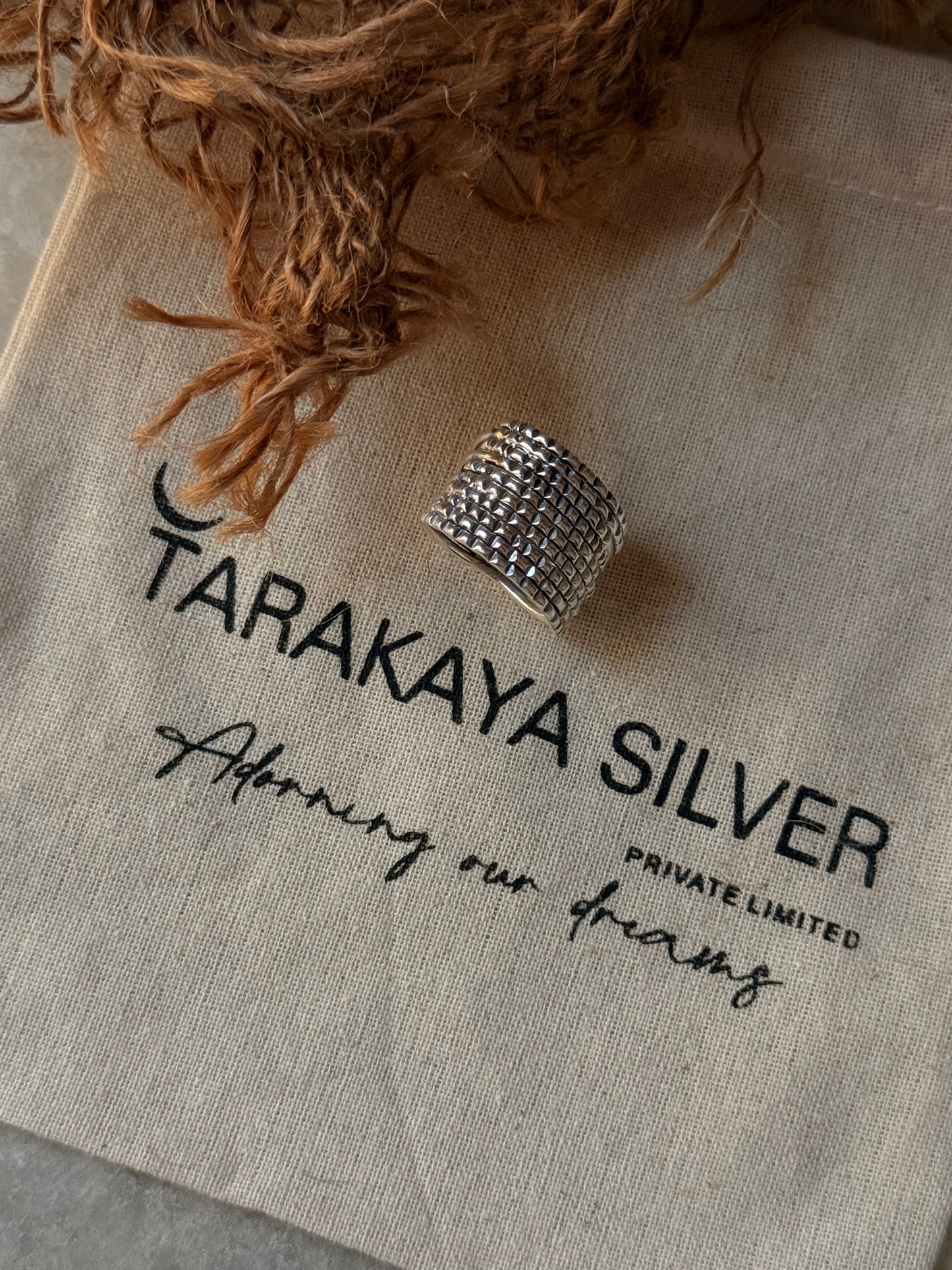 925 Sterling Silver Tribal Textured Fixed Wire Stack Band Ring
