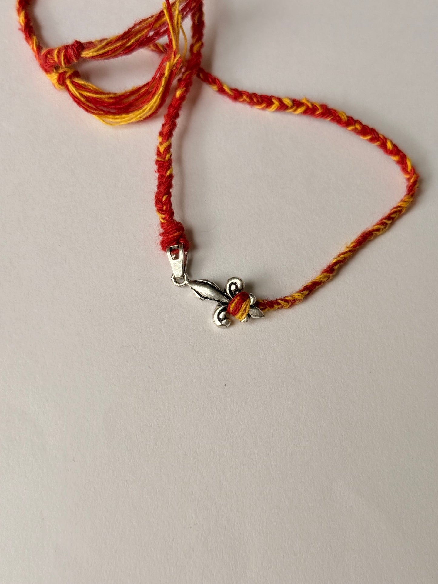 925 Sterling Silver Fleur De Lis Reusable as Pendant Handcrafted Rakhi