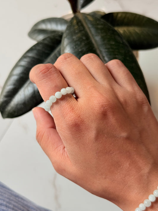 Natural Crystal Aquamarine 4mm Stretchy Rings