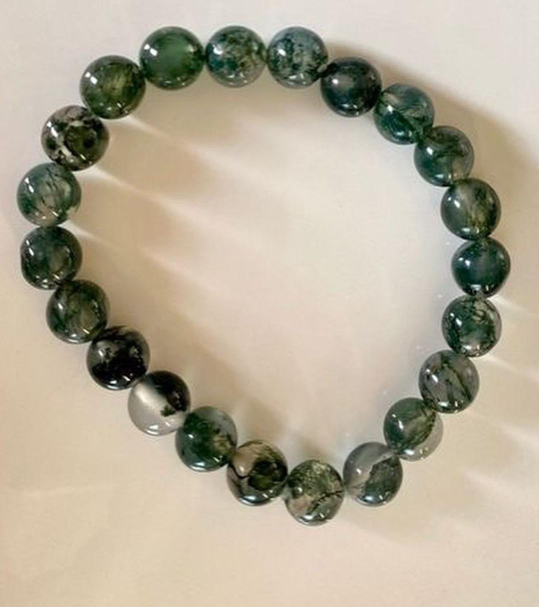 Moss Agate Healing Crystal Bracelet 8MM