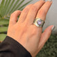 925 Sterling Silver Amethyst Textured Rustic Statement Handcrafted Ring