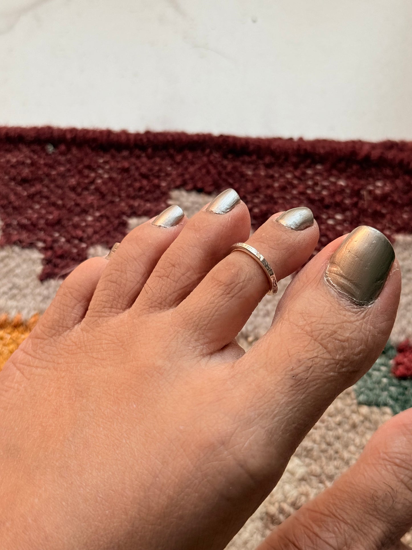925 Sterling Silver Textured Toe Ring
