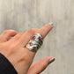 925 Sterling Silver Pink Tourmaline Raw Uncut Textured Rustic Handcrafted Ring
