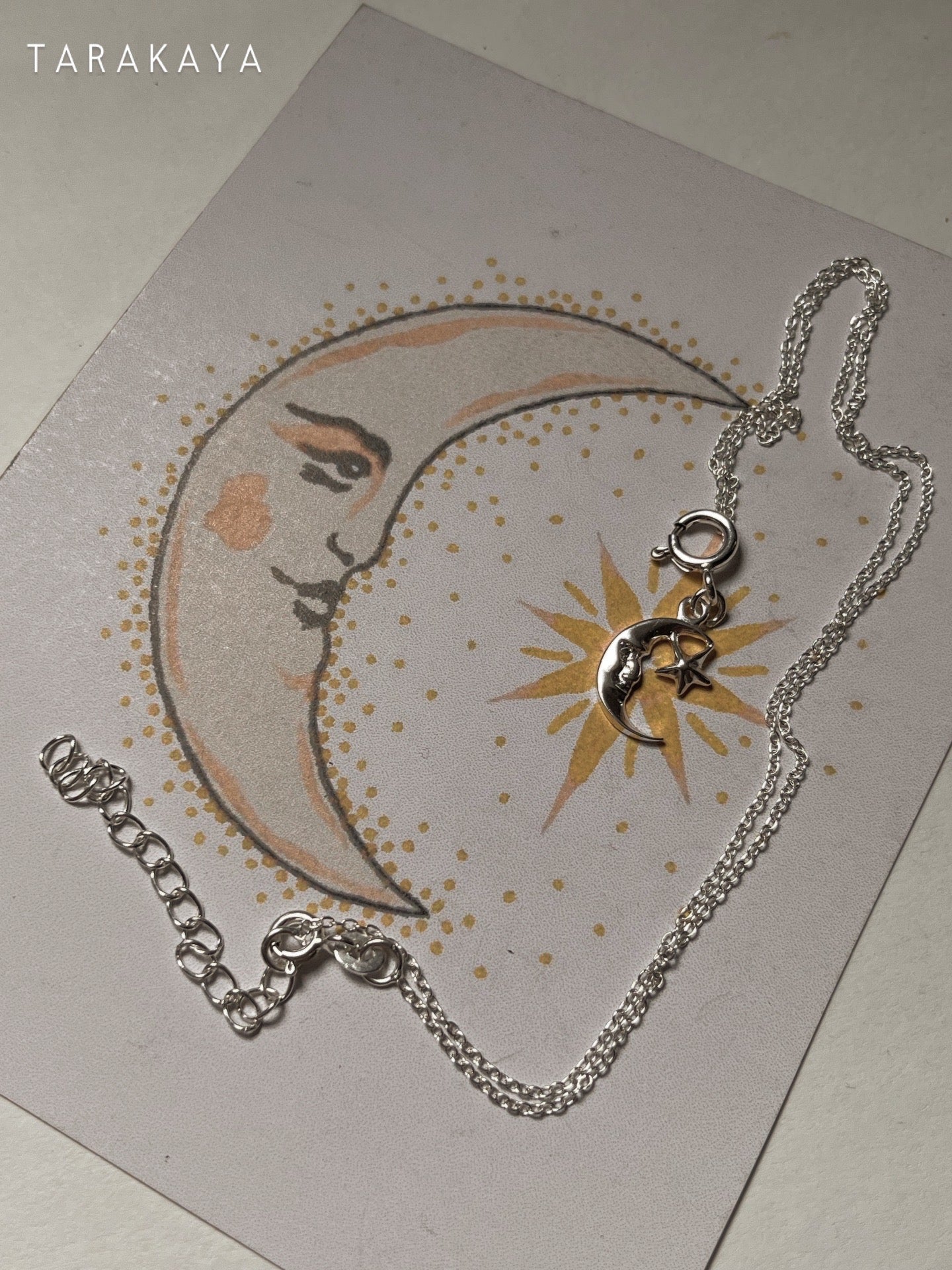 Moon Star 925 Sterling Silver Necklace