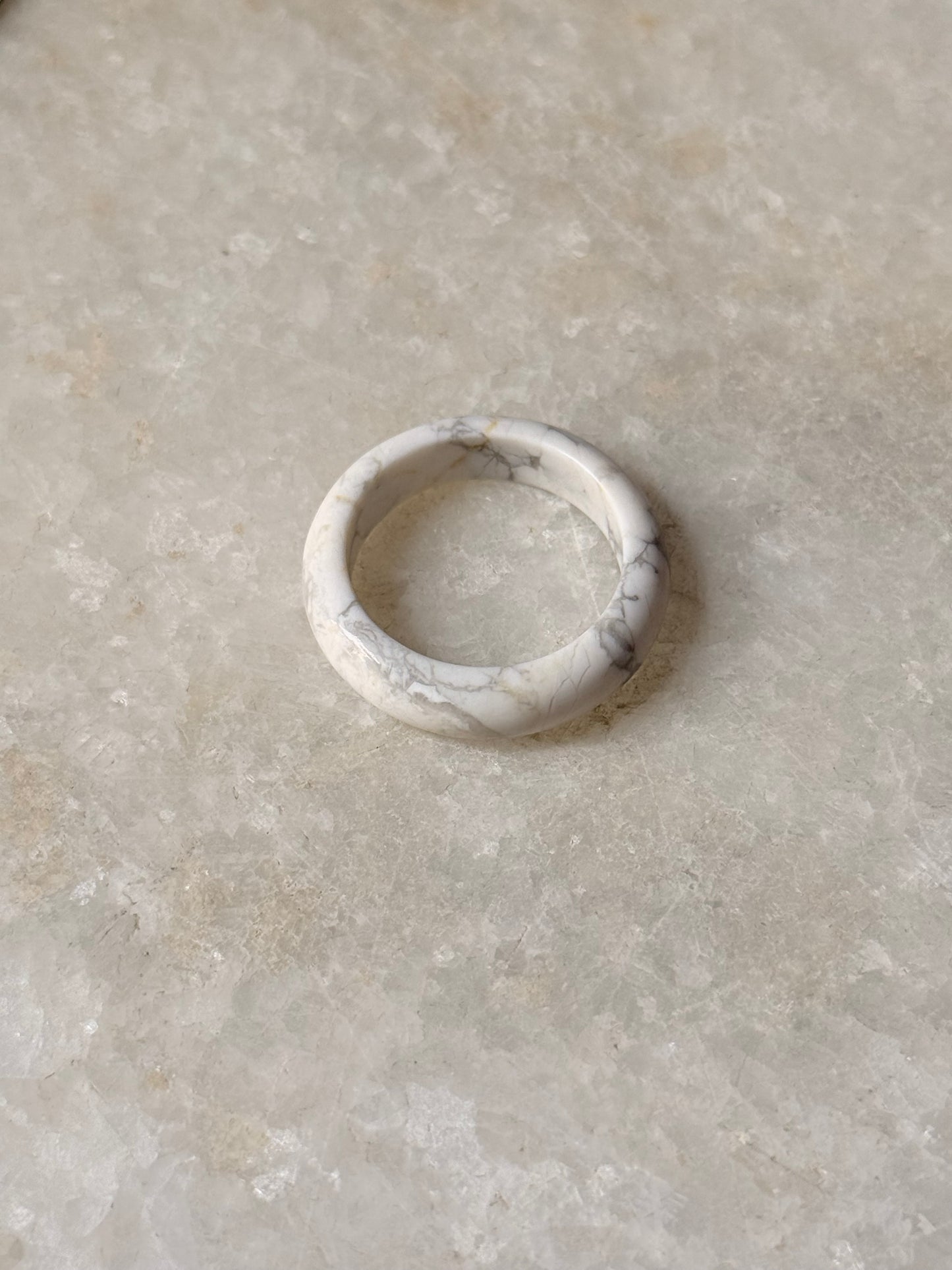 Natural Crystal Howlite Band Ring