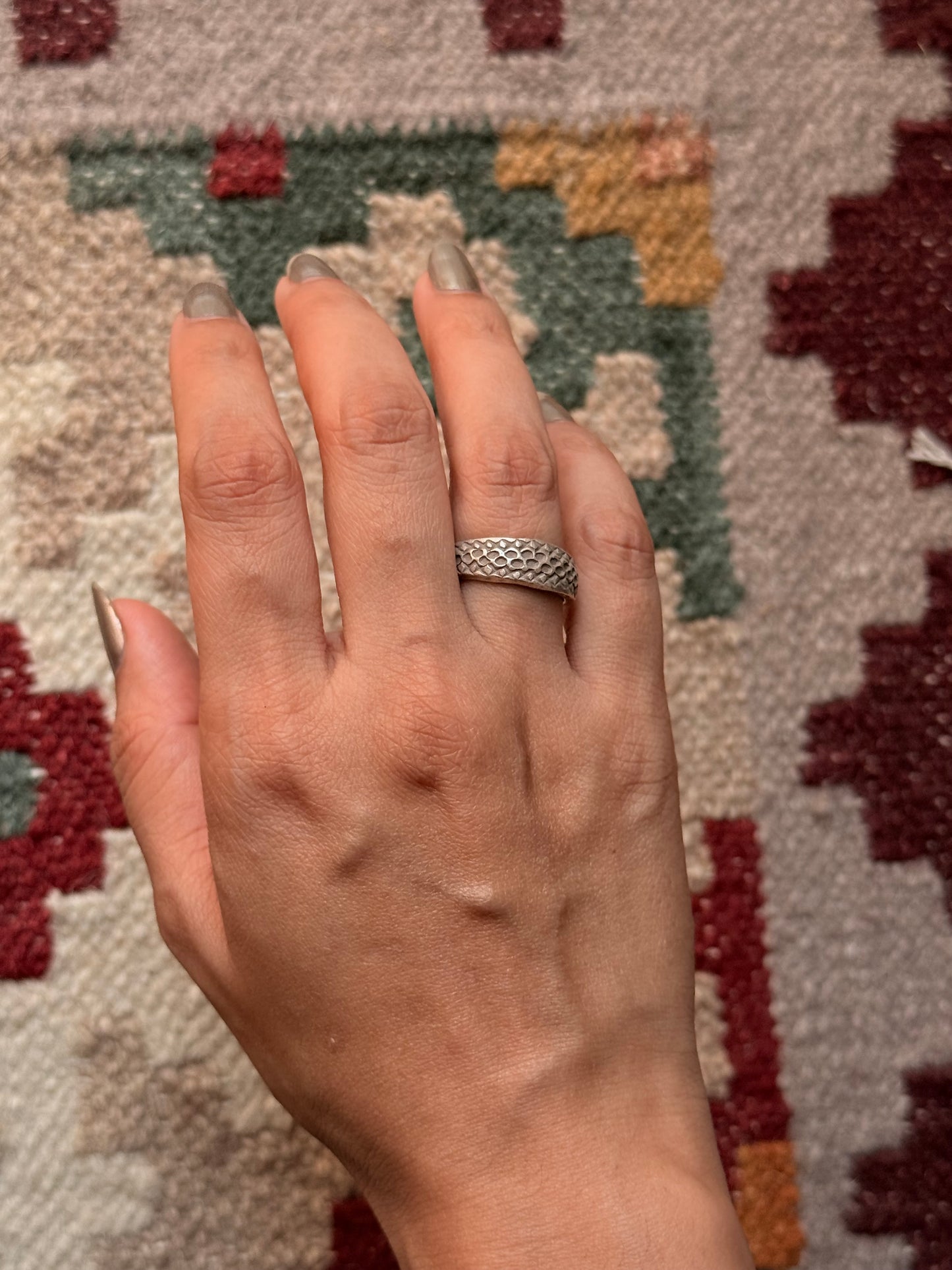 925 Sterling Silver Bohemian Hill Tribe Serpent Aura Band Handcrafted Adjustable Ring