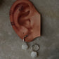 925 Sterling Silver Mother of Pearl Rose Carved Charm Italian Hoops