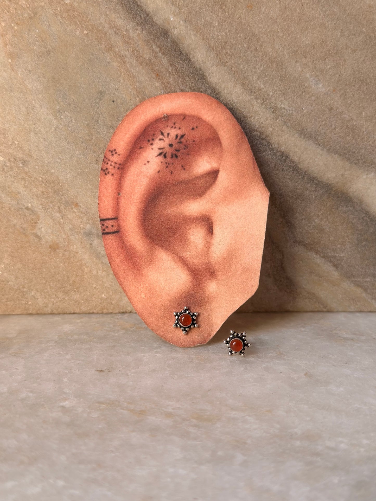 Carnelian Rawa 925 Sterling Silver Earrings