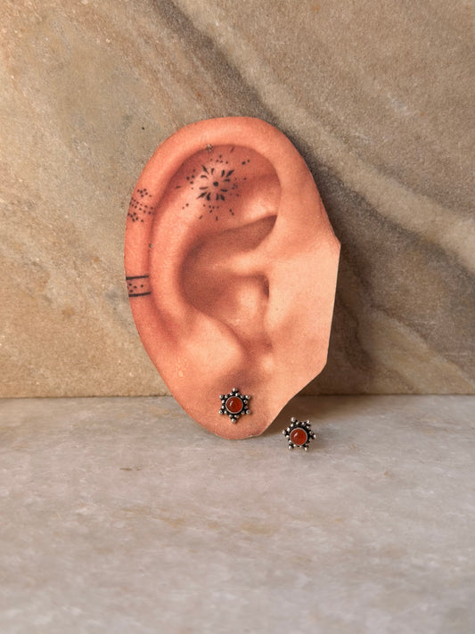 Carnelian Rawa 925 Sterling Silver Earrings