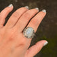 925 Sterling Silver Moonstone Big Oval Handcrafted Ring
