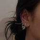 Multi-tourmaline dual chain connector 925 silver stud earrings  