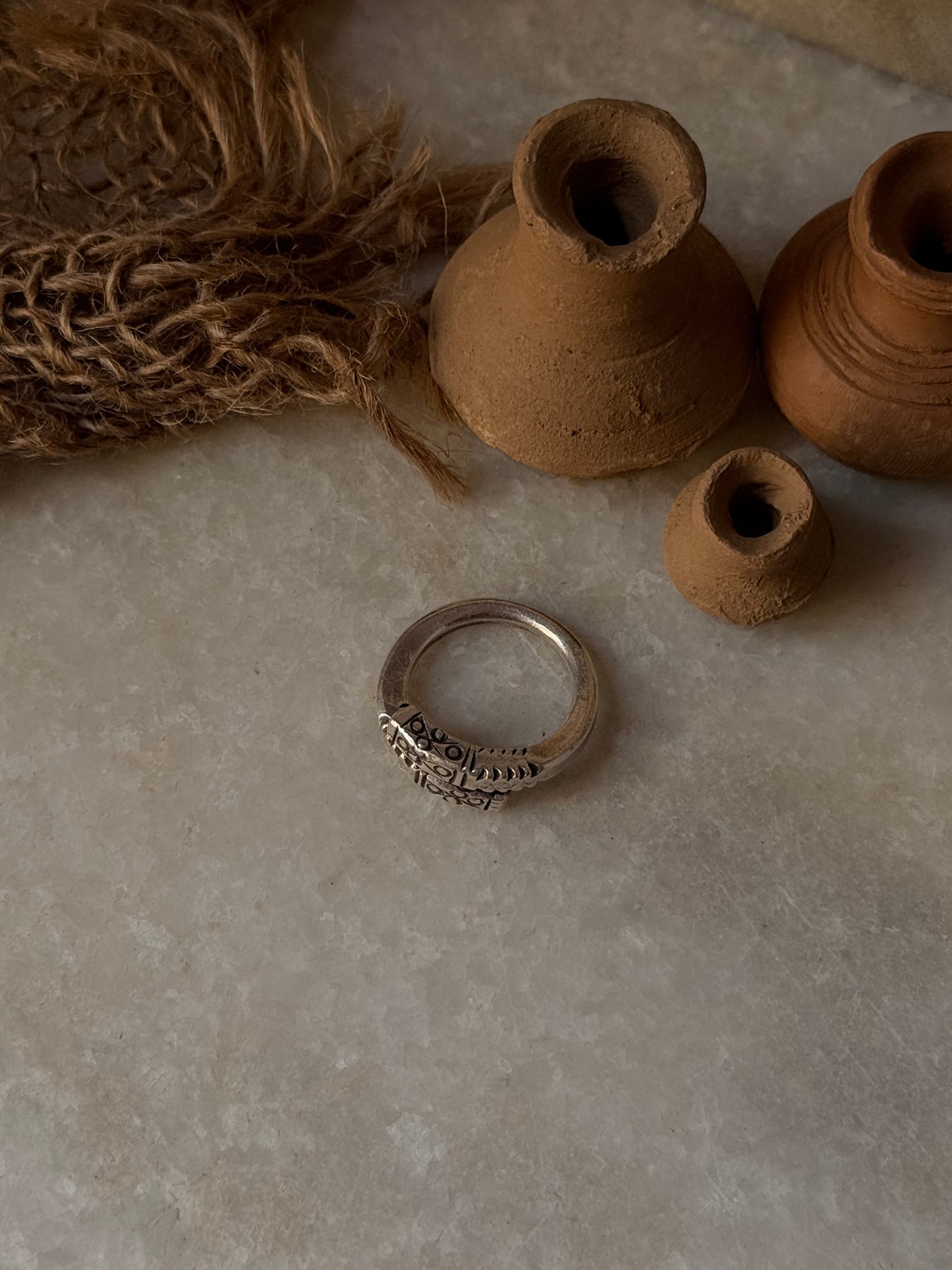 925 Sterling Silver Bohemian Hill Tribe Handcrafted Adjustable Ring