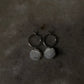 925 Sterling Silver Mother of Pearl Rose Carved Charm Italian Hoops