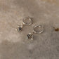 925 Sterling Silver Fresh Water Pearl, Aquamarine & Floral Hoops