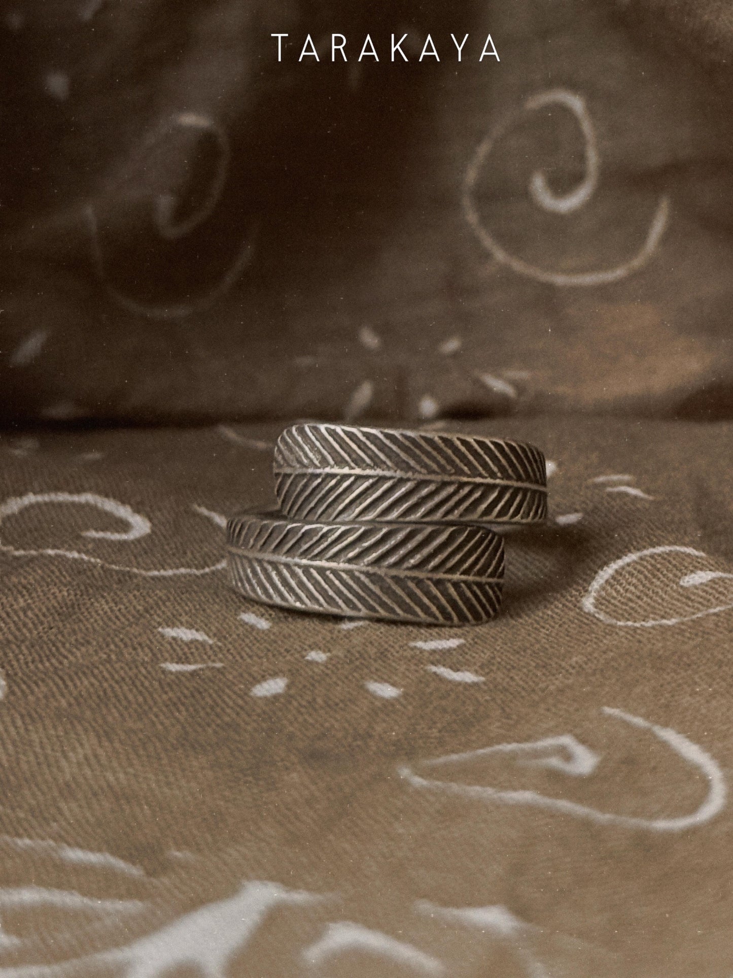 925 Sterling Silver Bohemian Dessert Spirit - Leaf Textured Wrap Hill Tribe Handcrafted Adjustable Ring