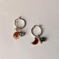 925 Sterling Silver Golden Moonstone Moon, Labradorite Star and Fresh Water Pearls with Silver Disco Beads Handcrafted Hoops