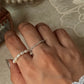 Natural Crystal Stretchy Fresh Water Pearl & Fluorite Rings