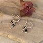 925 Sterling Silver Black, Burgundy Pearl Removal Charm Italian Hoops