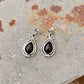 925 Sterling Silver Black Onyx Pear Gothic Handcrafted Studs Earrings