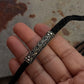 925 Sterling Silver Black Leather Cord Knot Mandali Choker Necklace