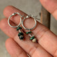 925 Sterling Silver Malachite, Quartz, Dalmation Hoops