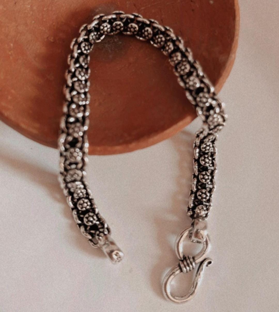 Vintage Single Line Silver Bracelet