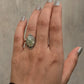 925 Sterling Silver Prehnite Oval Rawa Boho Ring