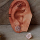 925 Sterling Silver Pink Mother Of Pearl Flowers Carved Studs