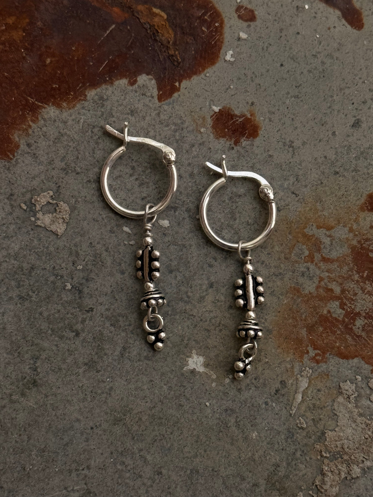 925 Sterling Silver Handcrafted Tribal Rawa Hoops Mandali Earrings