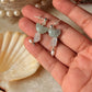925 Sterling Silver Aquamarine Butterfly Moonstone Fresh Water Pearl Studs Earrings
