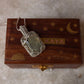 925 Sterling Silver Pherenite  Rectangle Wire Wrapped Handcrafted One of a Kind Pendant