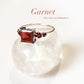 Vintage silver ring with a square-cut garnet gemstone