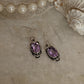 Handcrafted amethyst oval cut boho rawa sterling silver earrings