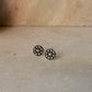 925 Sterling Silver Antique Plain Oxidised Boho Studs Earrings