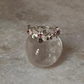 Ruby Lab Grown flowers Bouquet Adjustable Statement 925 Sterling Silver Ring