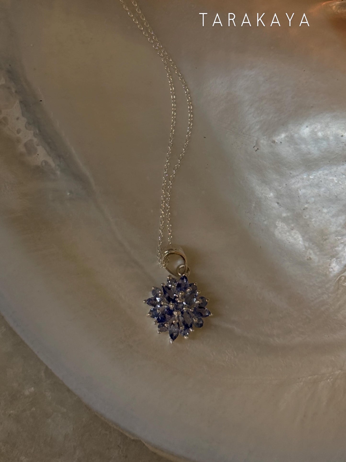 925 Sterling Silver Tanzanite big Flower Statement Pendant