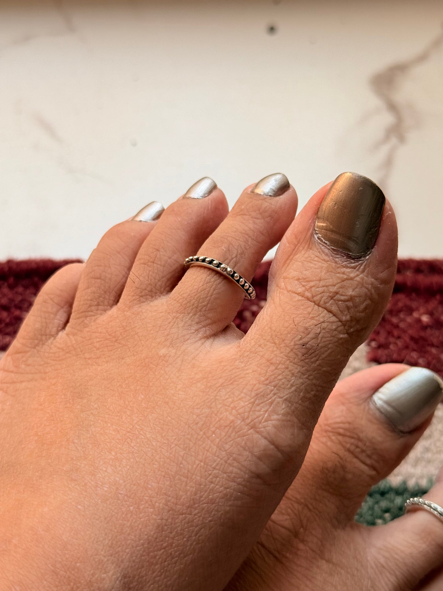 925 Sterling Silver Tribal Rawa Band Toe Ring