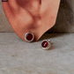 925 sterling silver Carnelian Cab Stone Round Stud Earrings