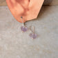925 Sterling Silver Amethyst Butterfly & Pearls Lever Back Earrings