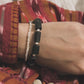 Serpentine & Silver Balls Chunky 925 Sterling Silver Bracelet