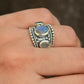925 Sterling Silver Labradorite 3 Stones Boho Statement Stackable Ring