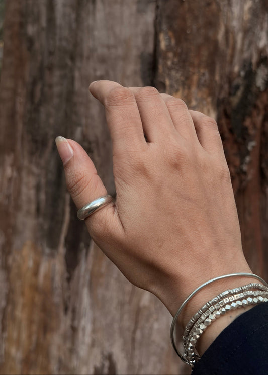 925 Sterling Silver Chunky Hula Dome Ring