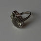 925 Silver Ring featuring Big Green Amethyst Pear Gem