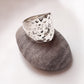 Modern hammered chunky silver ring for a bold look