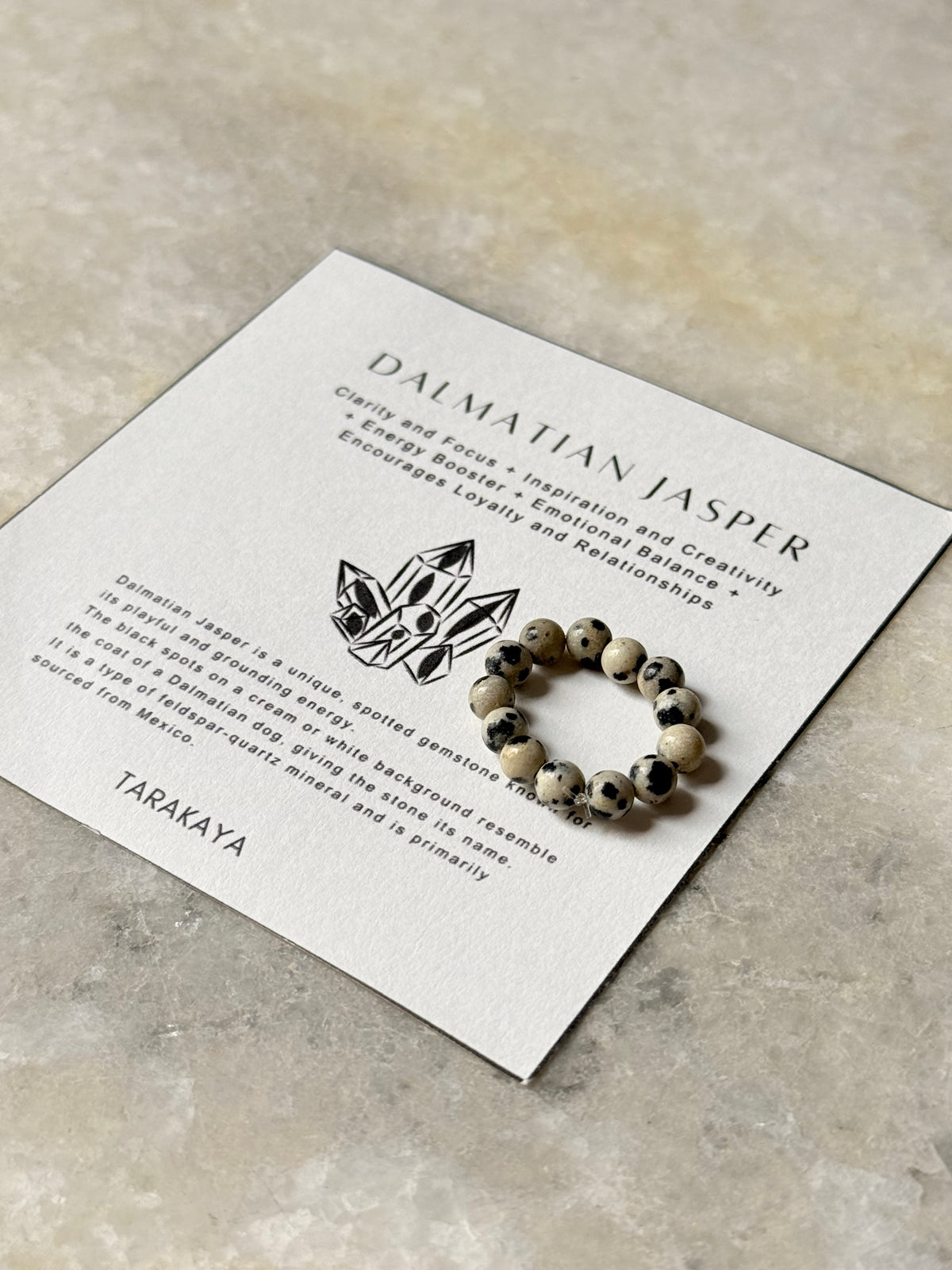 Dalmatian Jasper 4MM Natural Crystal Stretchy Rings