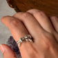 925 Sterling Silver 3D Pretty Boho Bow, 2 Shiny Pearls Ring