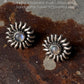 925 Sterling Silver Moonstone Big Sun Stud Earrings