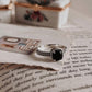 Elegant Black Onyx Square Cut Vintage Ring in Silver